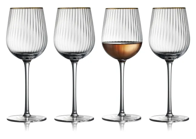 Lyngby Glas Weißweinglas Palermo Gold 30cl 4 Stück