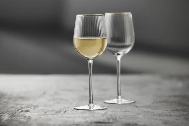 Lyngby Glas Weißweinglas Palermo Gold 30cl 4 Stück
