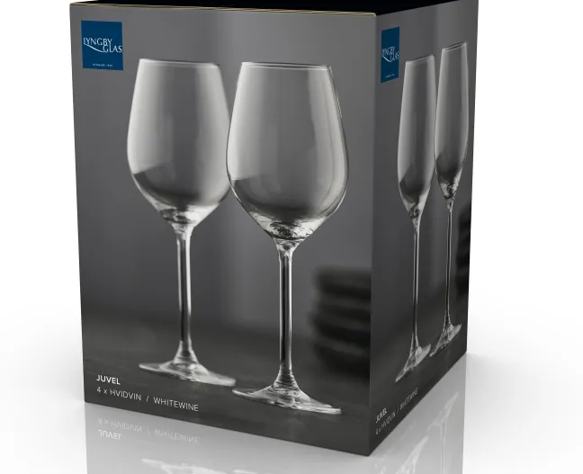 Lyngby Glas Weißwein Juvel 38cl 4 Stück