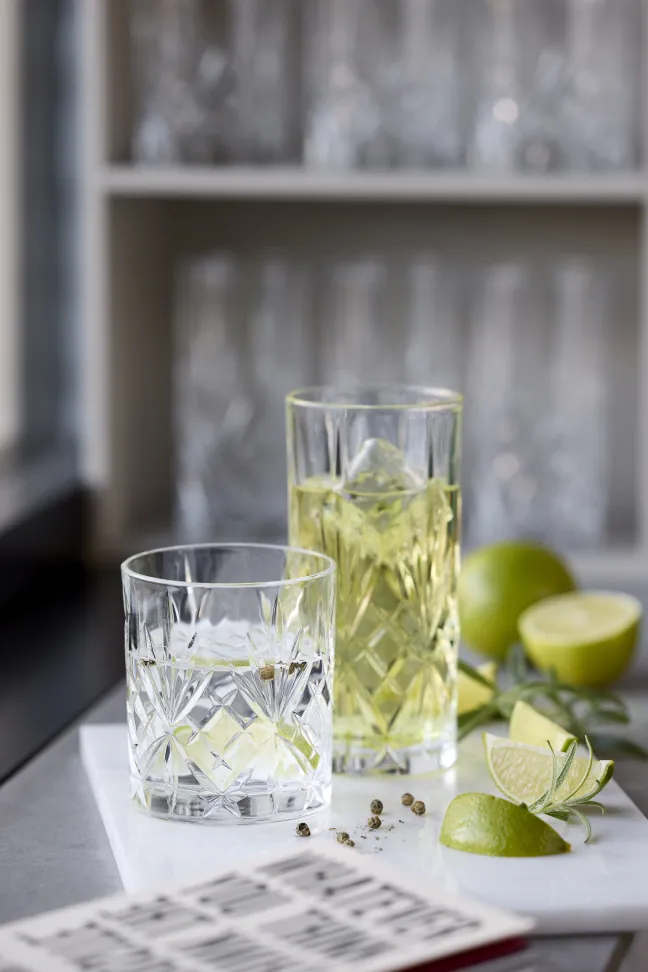 Lyngby Glas Whiskyglas/Highball Trinkglas Melodia 8-teilig