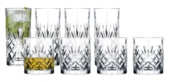 Lyngby Glas Whiskyglas/Highball Trinkglas Melodia 8-teilig