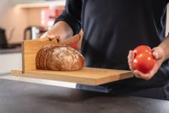 Mühlenbrett Schneidebrett mit Messerhalter Eiche Massivholz