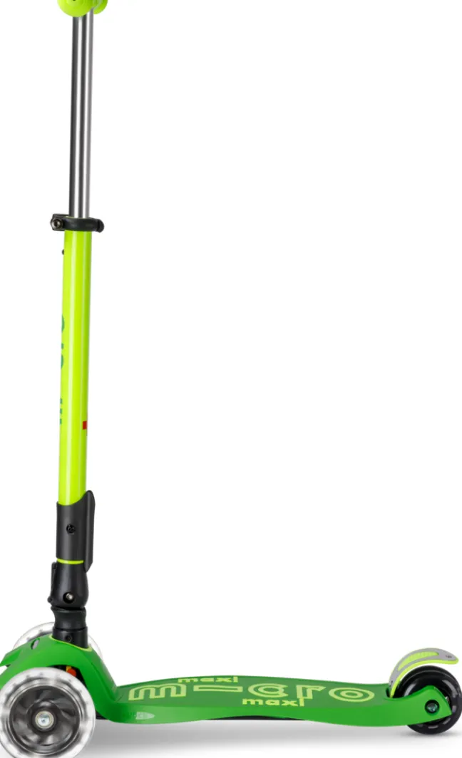 Micro Scooter Maxi Micro Deluxe Foldable neon LED parrot green