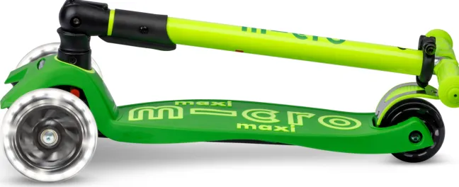 Micro Scooter Maxi Micro Deluxe Foldable neon LED parrot green