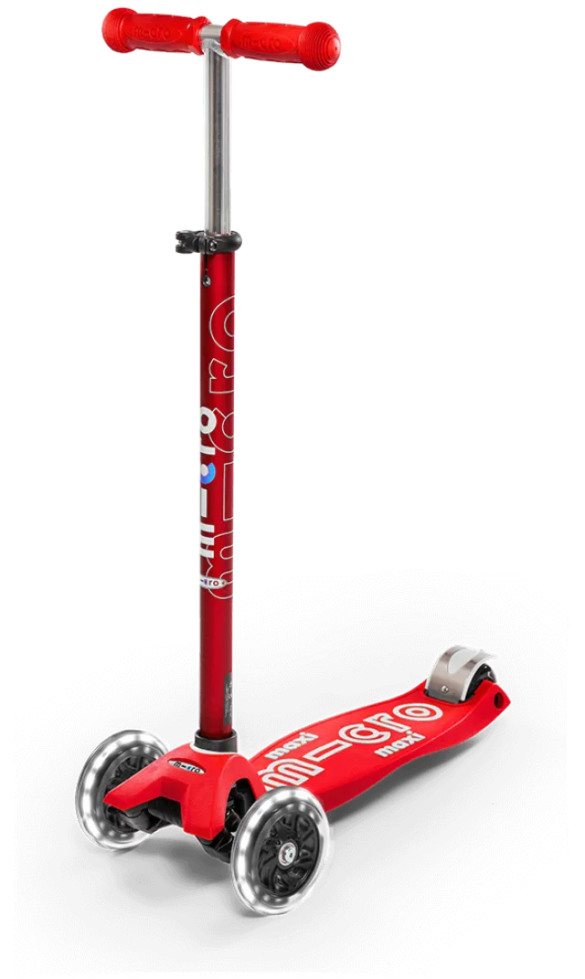 Micro Scooter maxi micro Deluxe LED rot