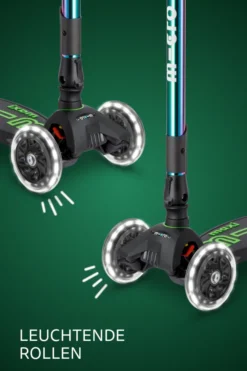 Micro Scooter Maxi Micro Deluxe Foldable LED Neochrome Green