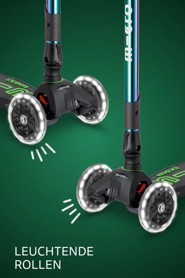Micro Scooter Maxi Micro Deluxe Foldable LED Neochrome Green