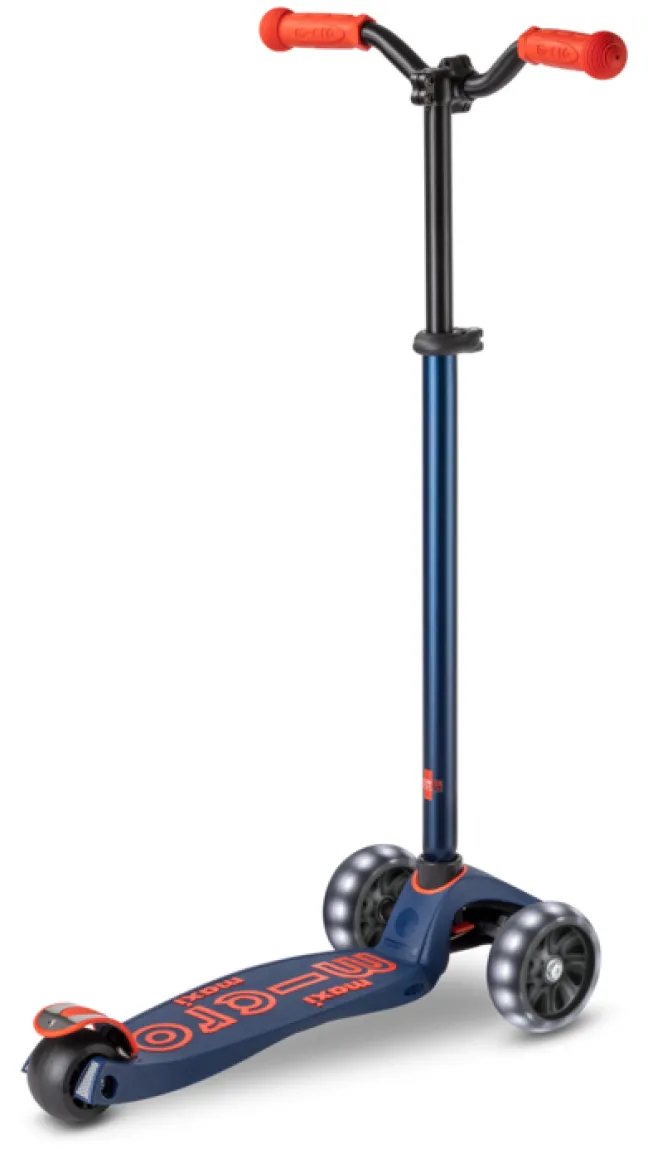 Micro Scooter maxi micro deluxe pro LED navy red