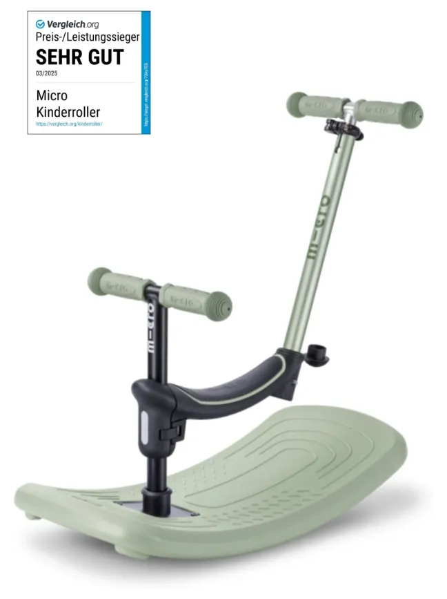 Micro Scooter mini micro Deluxe Rock & Go LED olive sage