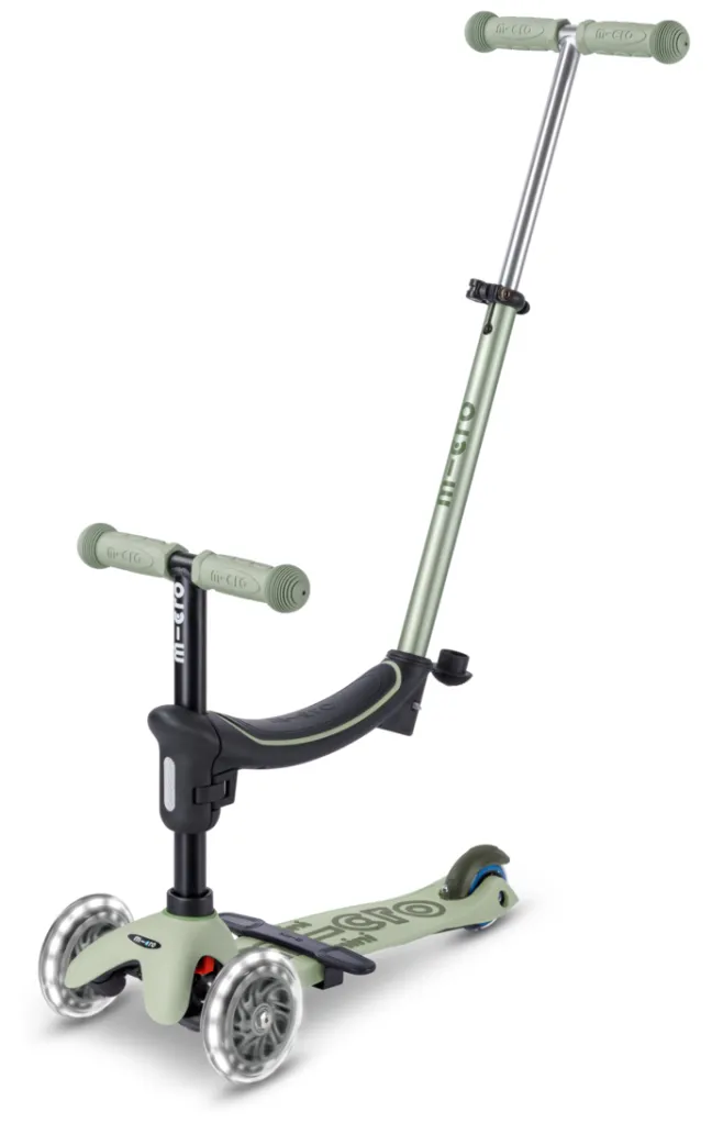 Micro Scooter mini micro Deluxe Rock & Go LED olive sage