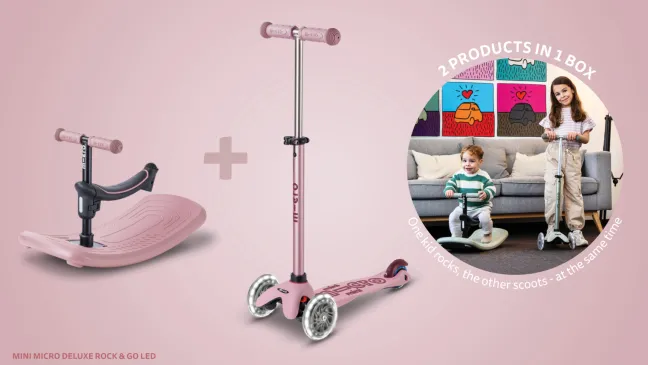 Micro Scooter mini micro Deluxe Rock & Go LED dusty rose