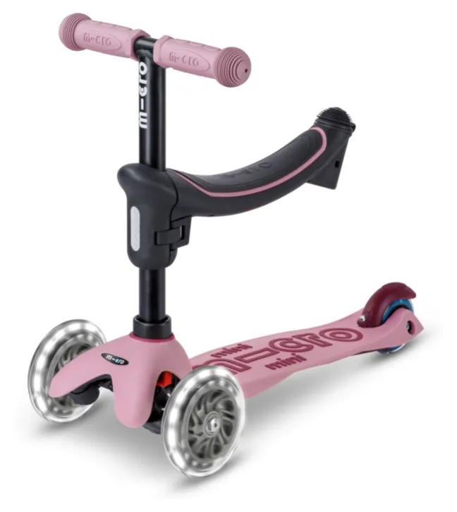 Micro Scooter mini micro Deluxe Rock & Go LED dusty rose