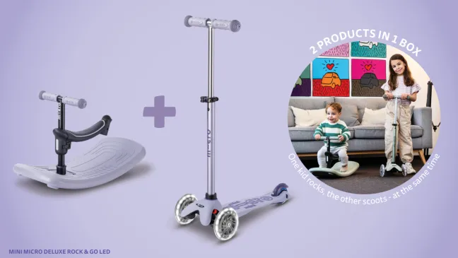 Micro Scooter mini micro Deluxe Rock & Go LED lavender mist