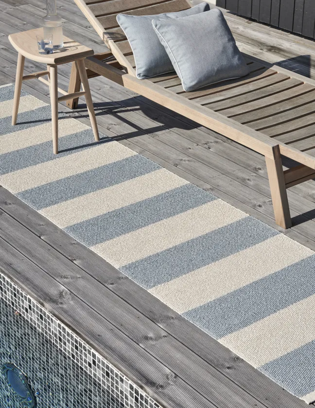 Pappelina Teppich Bob Blue Fog Vanilla 70 x 300 cm BO3H730