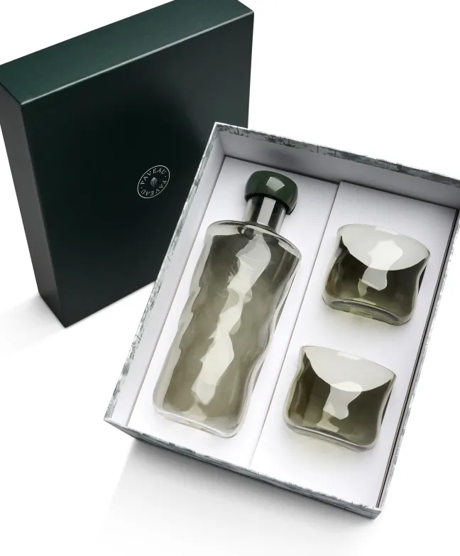 Paveau Swirl Mist Geschenkset Flasche 0,75L + 2 Tumbler Gläser