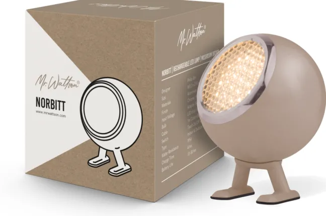 PIFFANY Copenhagen Norbitt 3.0 LED Lampe wiederaufladbar Mushroom Brown