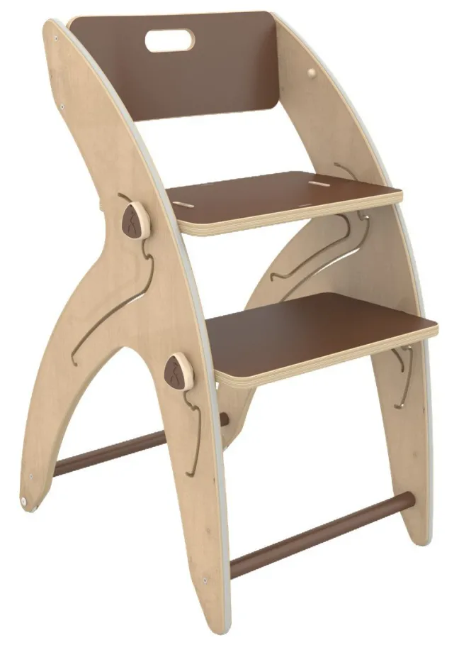 QuarttoLino® multifunktionaler Kinderhochstuhl aus Holz Braun Sale