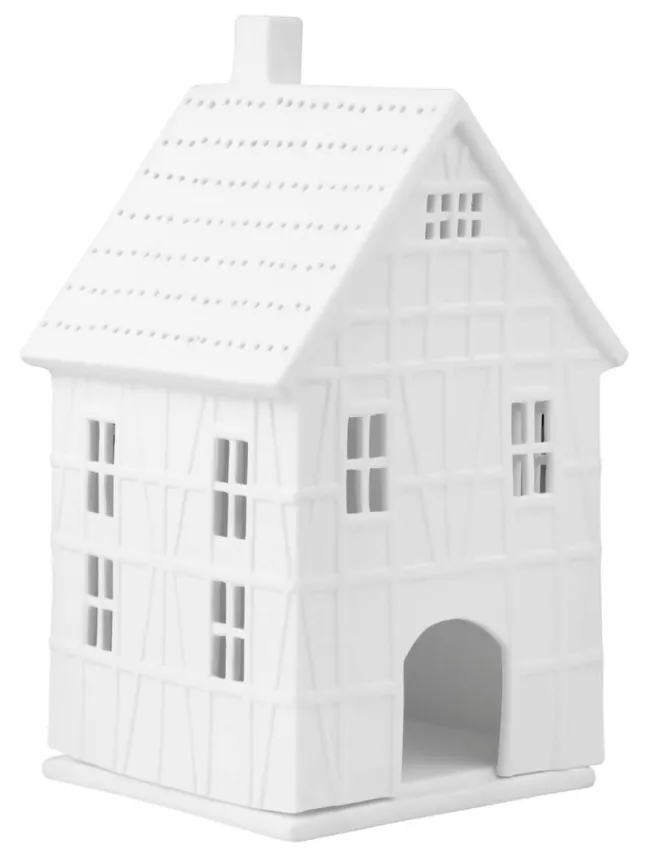 räder Lichthaus Fachwerkhaus groß Porzellan weiß