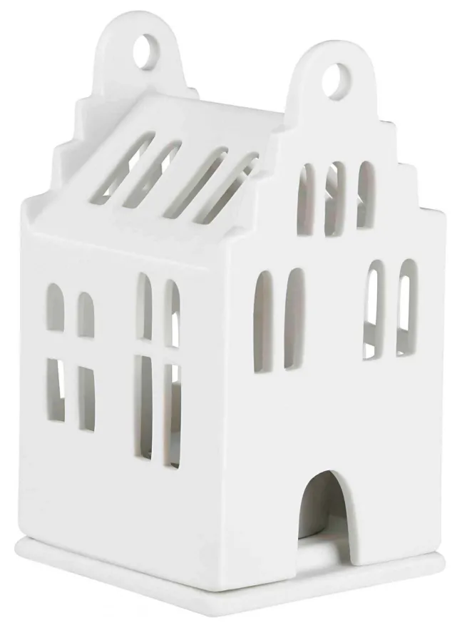 räder Lichthaus Giebelhaus Porzellan weiß