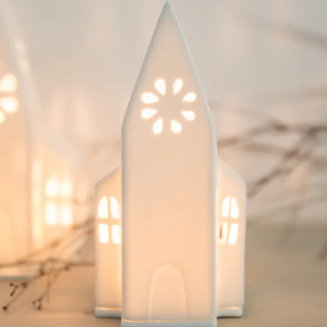 räder Lichthaus kleine Kirche Porzellan weiß