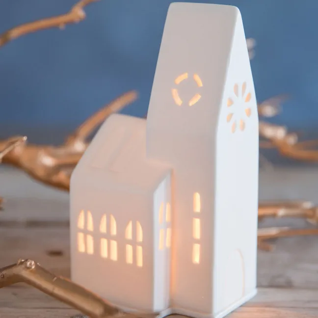 räder Lichthaus kleine Kirche Porzellan weiß