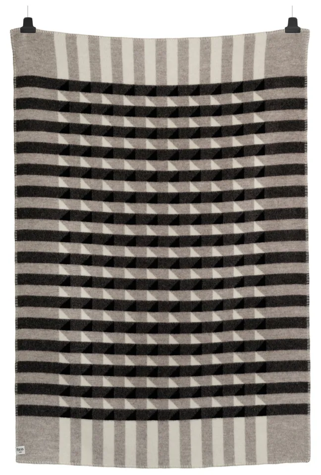 Roros Tweed KVAM Lammwolldecke 135 x 200cm grau 5211