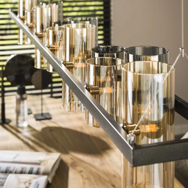 Rubjerg Design Hängelampe Cylinder 14 Leuchten Metall Artic schwarz