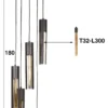 Rubjerg Design Hängelampe Tube 5 Leuchten gestuft Metall Artic schwarz