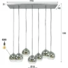 Rubjerg Design Hängeleuchte Bubble shaded 7 Leuchten Rauchglas altsilber