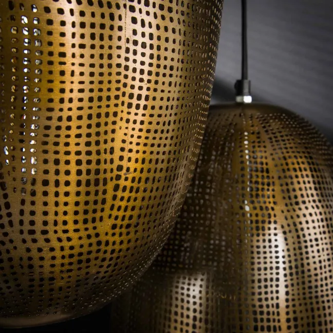 Rubjerg Design Hängeleuchte Cosmic 3 Leuchten gestuft Antik Bronze/Glas