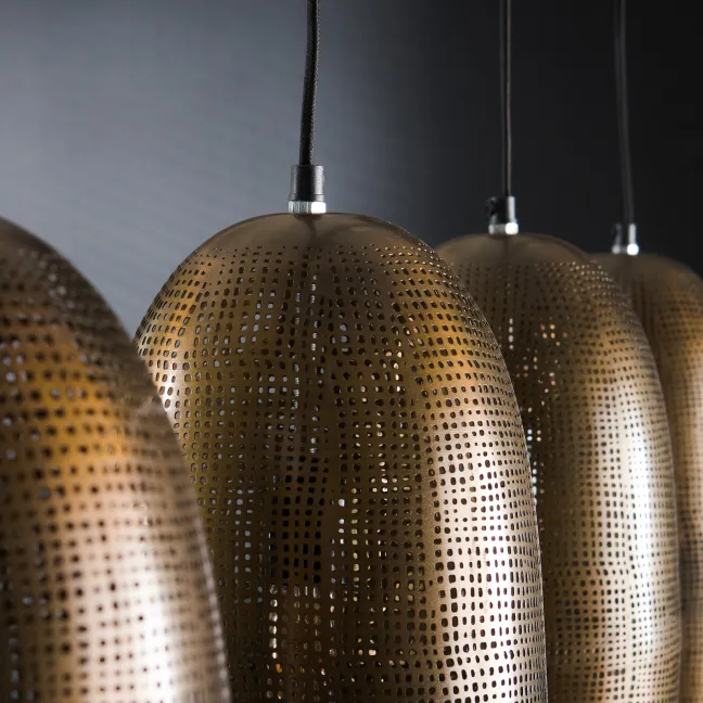 Rubjerg Design Hängeleuchte Cosmic 4 Leuchten Antik Bronze/Glas