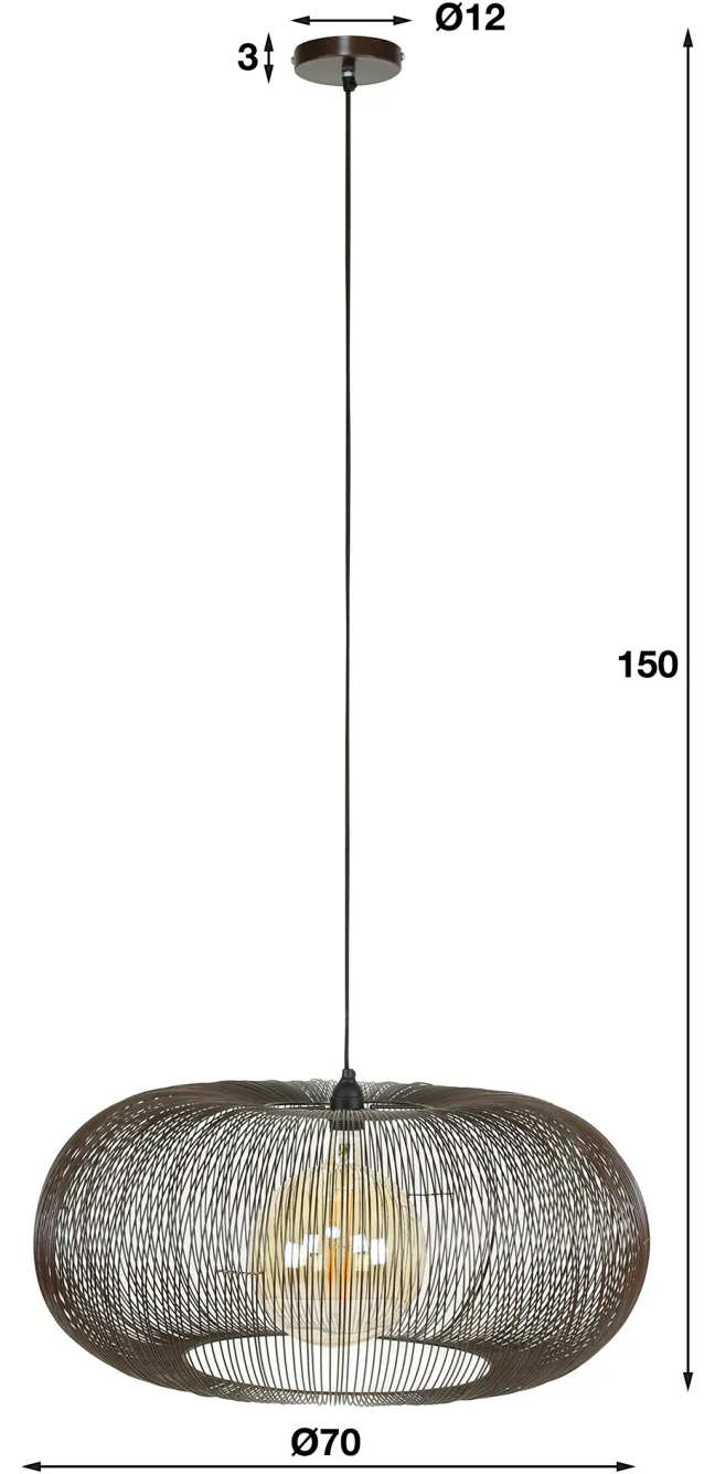 Rubjerg Design Hängeleuchte Copper Twist Ø70cm Nickel schwarz