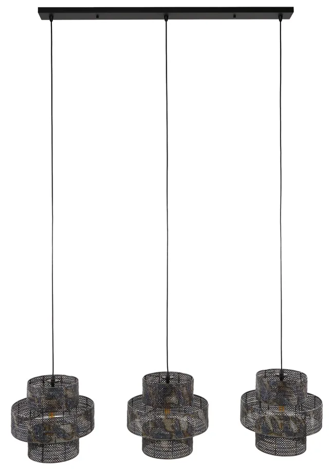 Rubjerg Design Hängeleuchte Lantern 3 Leuchten Metall schwarz/braun