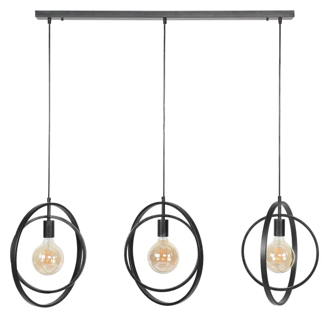 Rubjerg Design Hängeleuchte Turn Around 3 Leuchten Metall schwarz