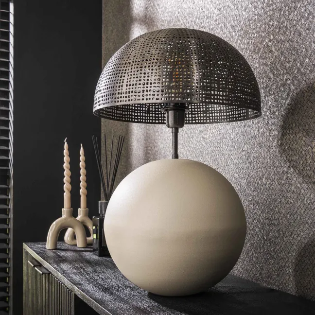 Rubjerg Design Tischlampe Sphere L 1 Leuchte Metall natur grau