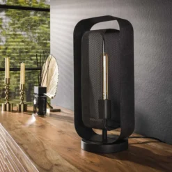 Rubjerg Design Tischleuchte Mesh 1 Leuchte Metall Artic schwarz