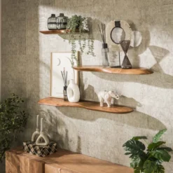 Rubjerg Design Wandregal Organic 90cm Akazie massiv natur