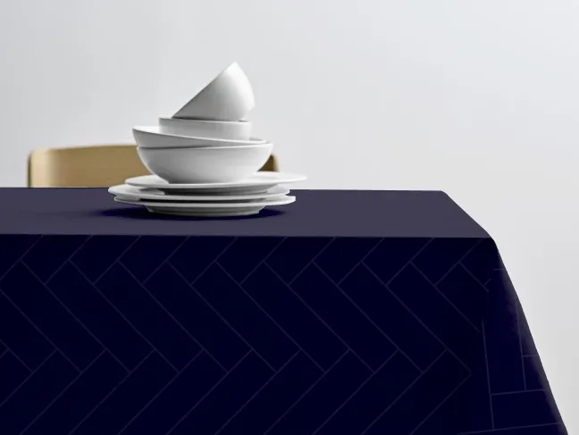 Södahl Tischtuch 140x270cm Tiles Damask blau