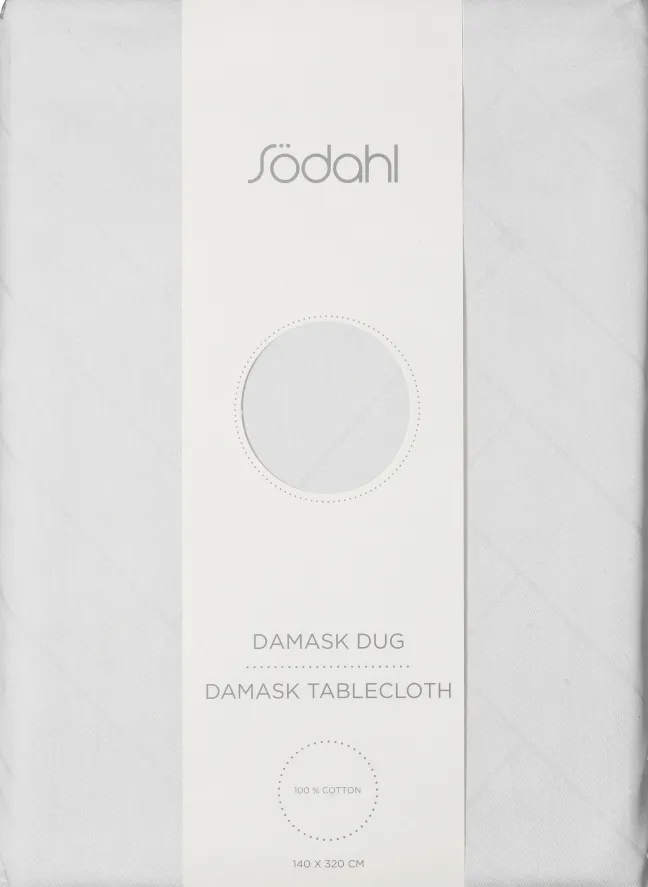 Södahl Tischtuch 140x370cm Tiles Damask weiß