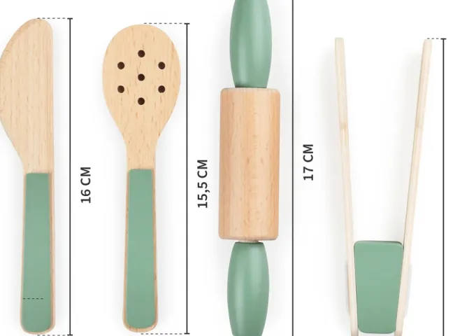 Sebra Spielküche Küchenutensilien-Set aus Holz
