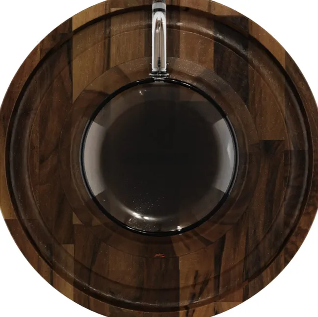 SIEGWERK Espressotassen Set mit Untersetzer Walnussholz