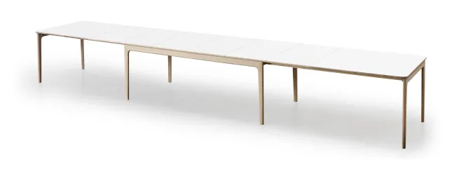 Skovby Esstisch 27 ausziehbar Eiche weiß geölt / Laminat weiß