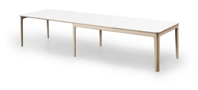Skovby Esstisch 27 ausziehbar Eiche weiß geölt / Laminat weiß