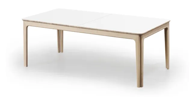 Skovby Esstisch 27 ausziehbar Eiche weiß geölt / Laminat weiß