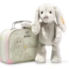 Steiff Hoppie Hase 26cm hellgrau im Koffer