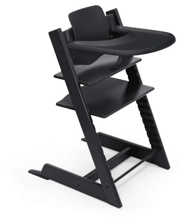 STOKKE® Mega Set Tripp Trapp® schwarz + Babyset² schwarz + Tray Tisch schwarz