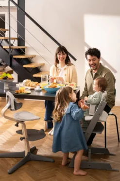 STOKKE® Mega Set Tripp Trapp® Storm grey + Babyset² Storm grey + Tray Tisch storm grey