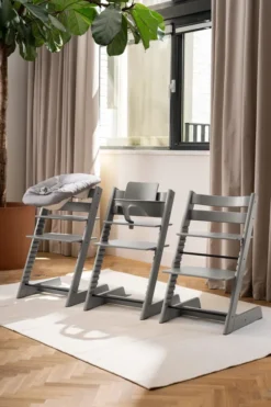 STOKKE® Mega Set Tripp Trapp® Storm grey + Babyset² Storm grey + Tray Tisch storm grey