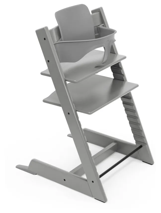 STOKKE® Mega Set Tripp Trapp® Storm grey + Babyset² Storm grey + Tray Tisch storm grey