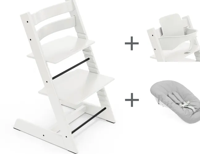 STOKKE® Mega Set Tripp Trapp® weiß + Babyset² weiß + Newbornset